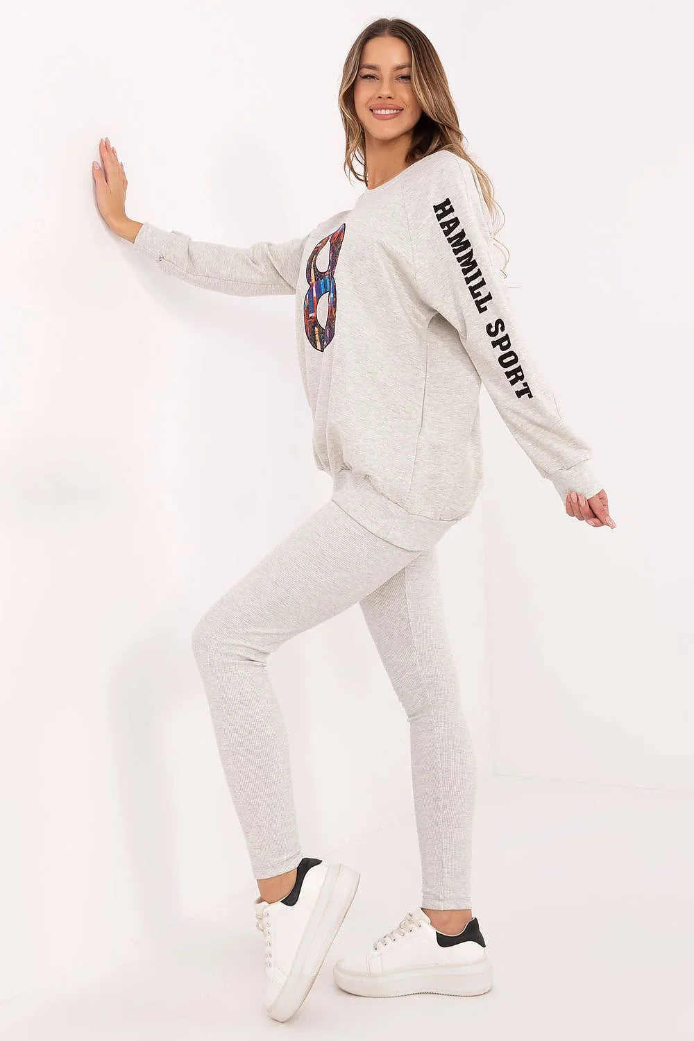 Ensemble artistique Hammill Sport femme sweatshirt leggings logo 8 coloré coton polyester élasthanne mode athlétique