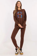 Ensemble féminin sportif Factory Price sweat-shirt manches longues leggings ajustés motif numérique coloré HAMMILL SPORT mode athlétique confortable femme