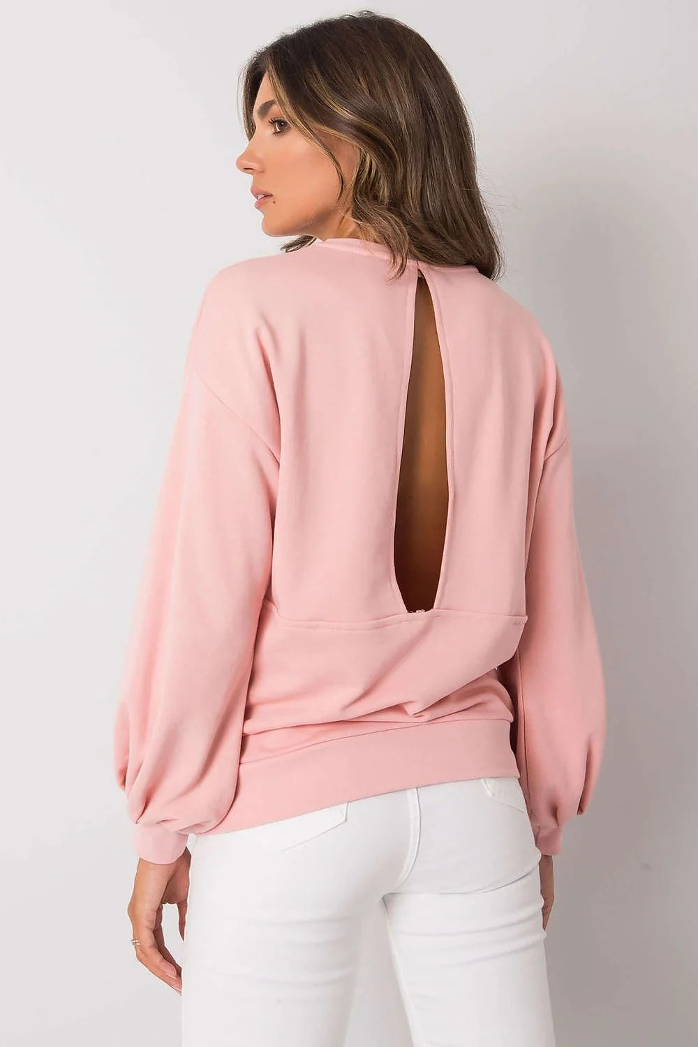Sweatshirt femme ample coton rose poudré style décontracté chic confort manches longues casual