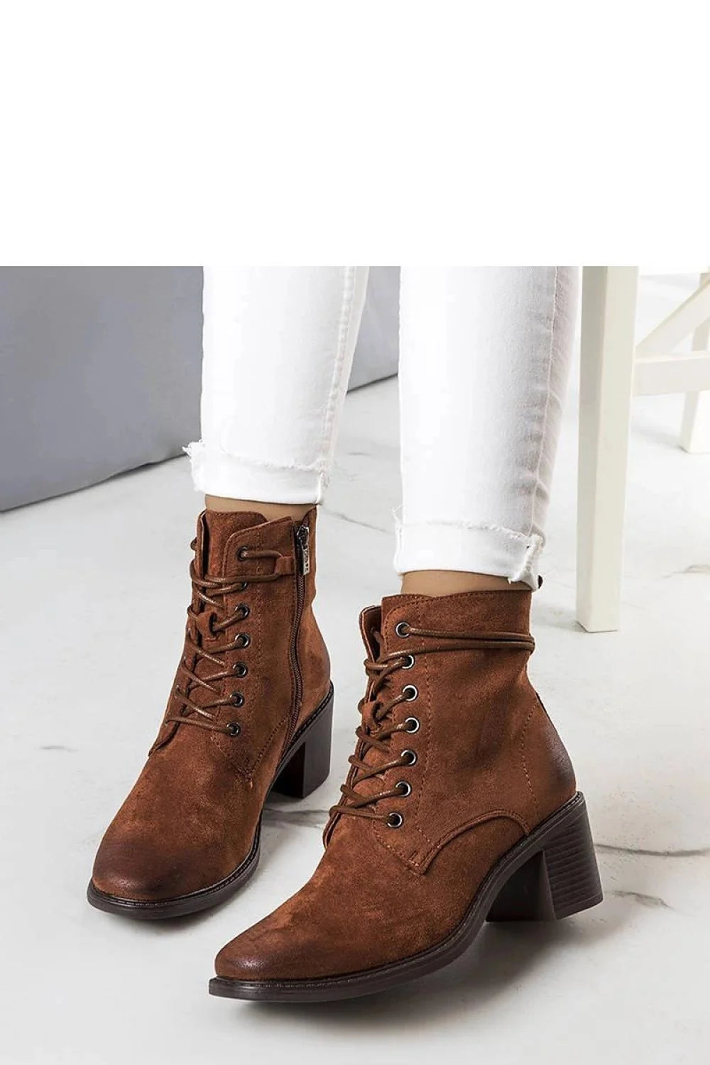 Bottes à talons carrés en simili daim brun pour femme, style décontracté automne-hiver, confort et élégance assurés