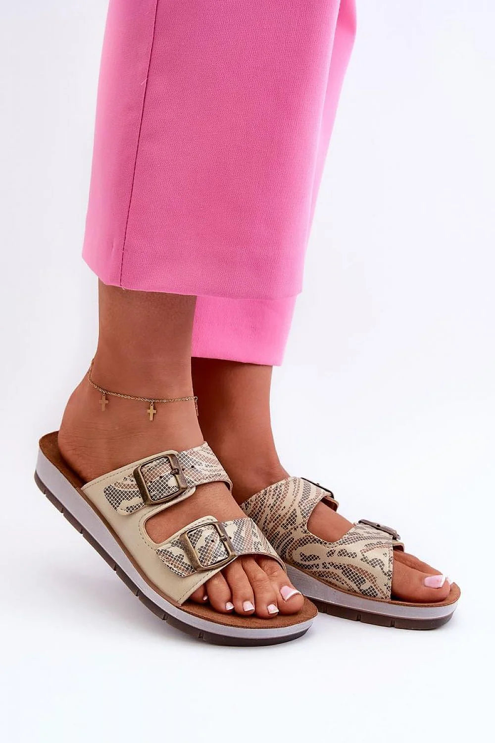 Sandales femmes style décontracté design classique motif serpent ajustables confortables été 2023