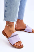 Sandales féminines design élégant strass cuir artificiel semelle cushioned mules ouvertes orteils à découvert couleur lavage pâle