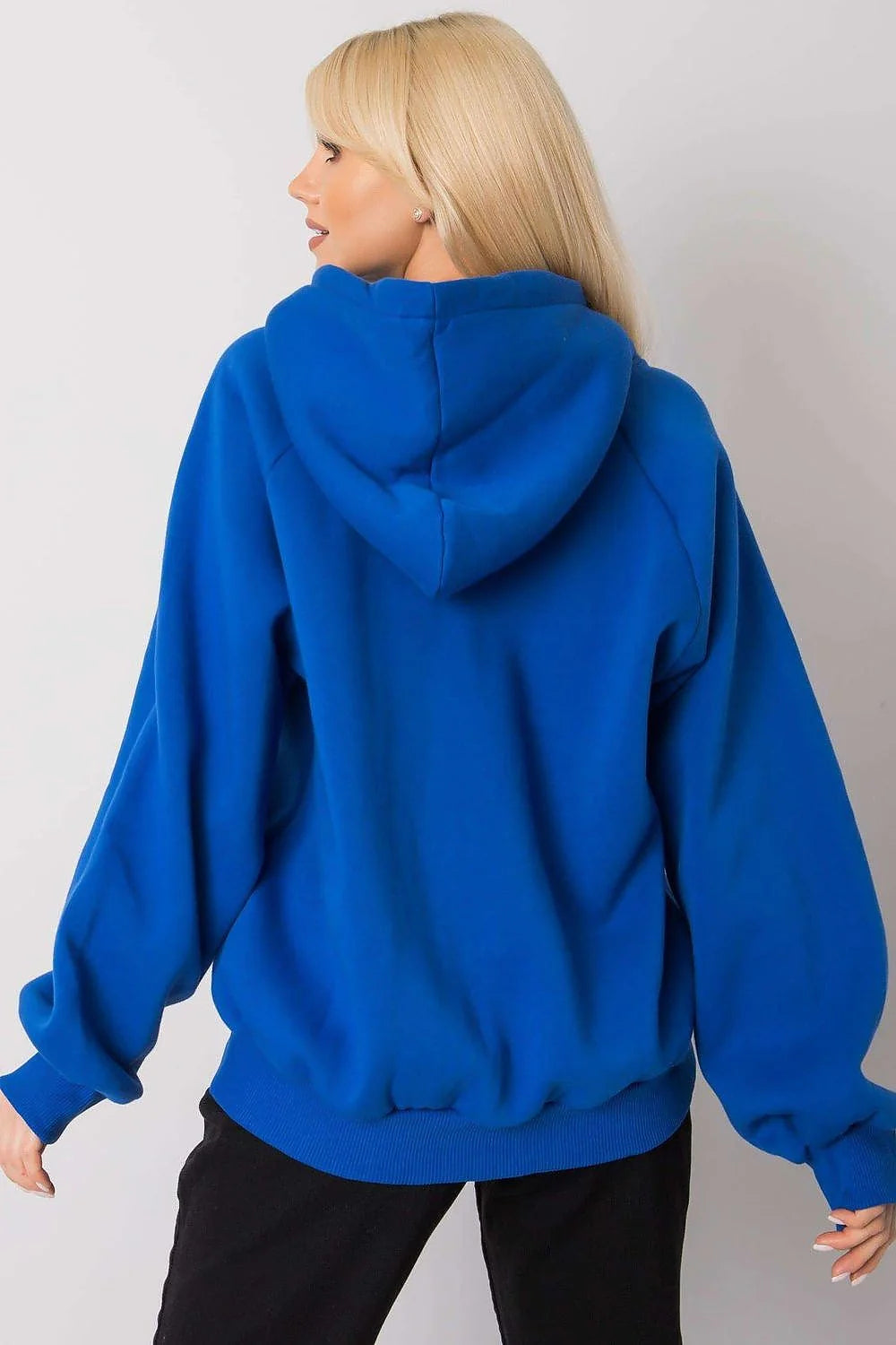 Sweatshirt femme oversize coton polyester bleu vif urbain moderne confortable manches longues GRL PWR