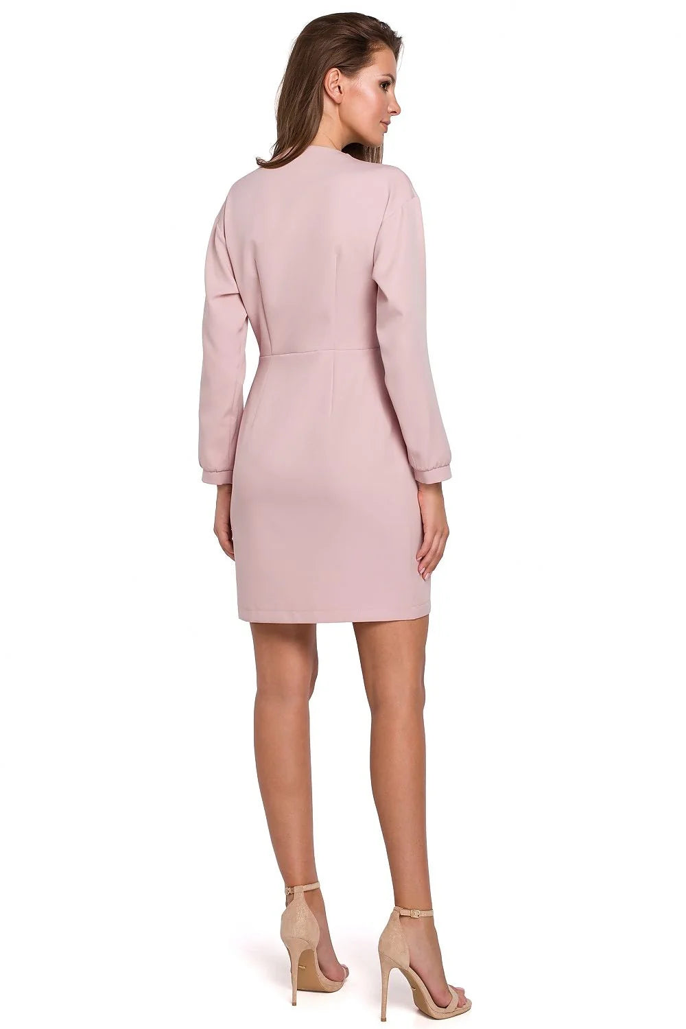 Robe longue en satin chic asymétrique manches longues élégante pour soirées cocktails femme sophistiquée