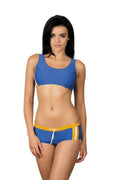 Maillot de bain deux pièces sportif pour femme en polyamide 85% et élasthanne 15% avec bretelles larges et shorty couvrant