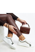 baskets Solea blanches kaki perforées cuir synthétique casual chic basses respirantes lacets caoutchouc dorées œillets semelle gomme confort urbain
