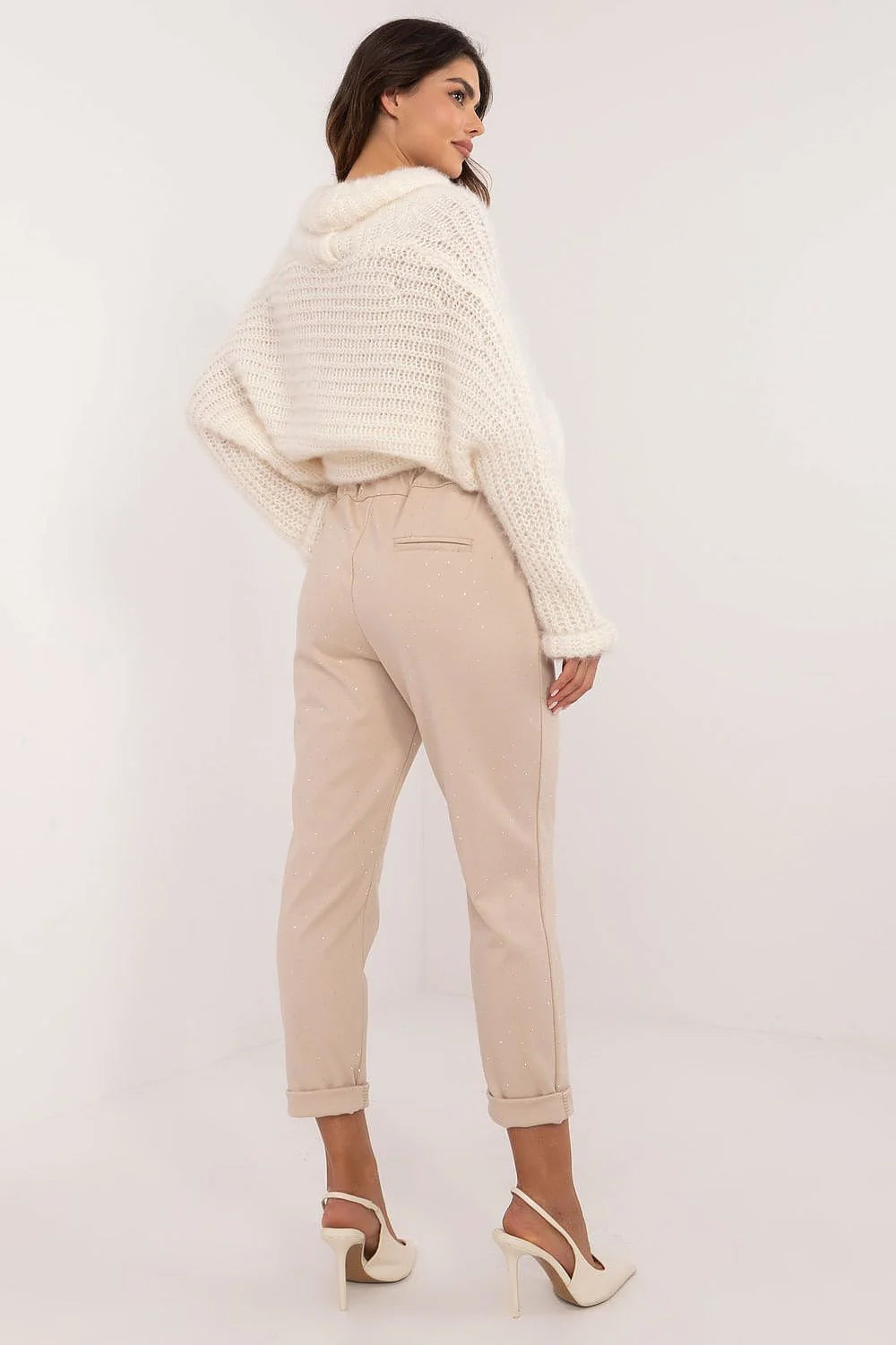 Ensemble féminin Italy Moda cardigan pantalon escarpins talons hauts style chic élégant mode femme