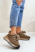Chaussures de sport Step in style baskets femmes design moderne tige basse cuir suédé naturel semelle plateforme 7 cm 3 cm