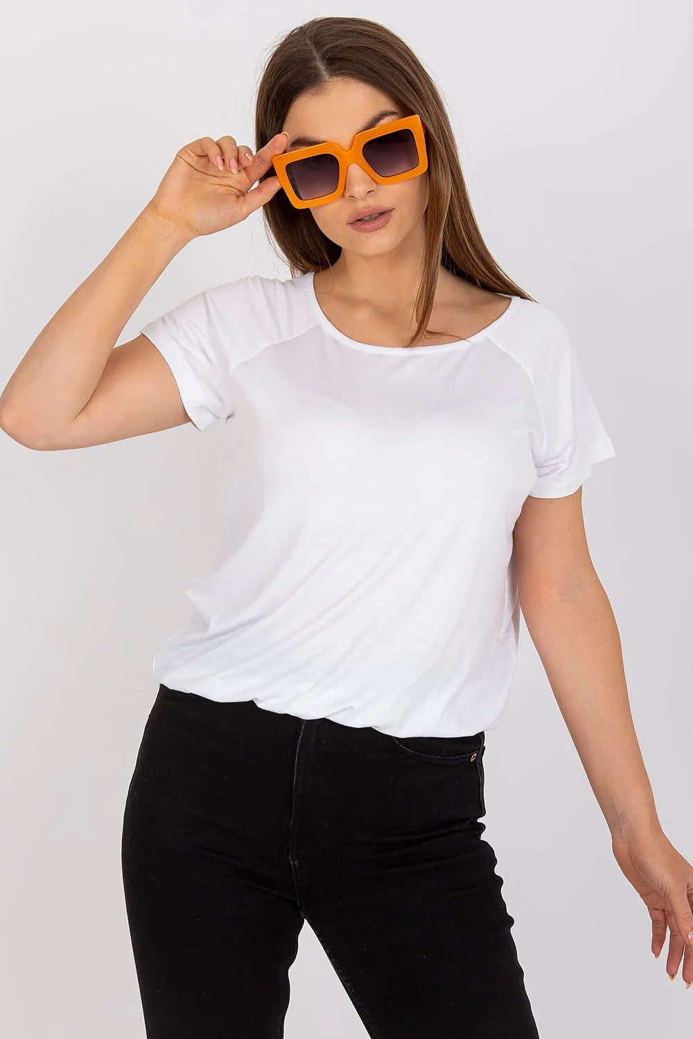 Ensemble pantalon t-shirt coton décontracté élégant femmes modernes manches courtes violet blanc fentes style