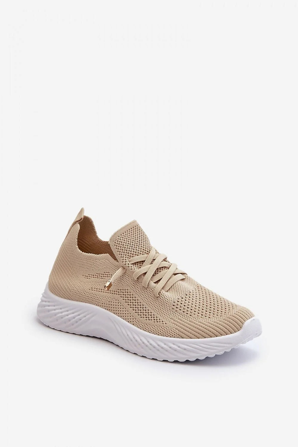 Chaussures de sport Step in style baskets femmes design moderne épuré beige semelle blanche maille respirante low cut perforations bracelet coquillages polyvalentes casual sport