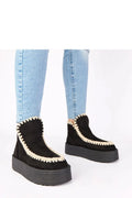 bottes neige plateforme broderie décorative glissées élégantes confortables simili cuir suédé montantes bout rond doublure fourrure apparente semelle crantée antidérapante