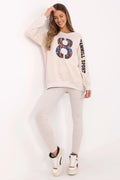 Ensemble décontracté femme sweat-shirt et leggings mode graphique coloré coupe ample manches raglan occasion quotidienne