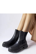 Bottes Chelsea femme style moderne tige montante cuir élastique noir confort adhérence semelle épaisse occasions multiples
