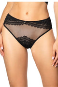 Culottes dentelle noire élégance féminine tulle fin motifs floraux coupe moyenne pendentif métal romantique