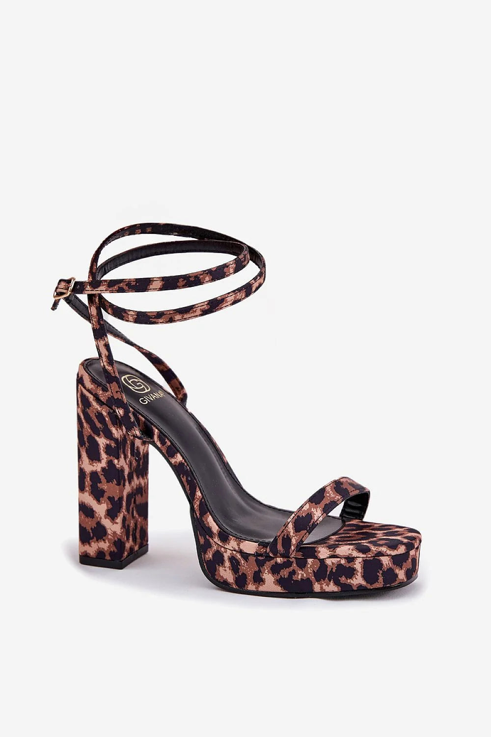 Sandales à talons stiletto imprimé léopard textile carré plateforme ouvertureorteils femmes élégantes sandales style moderne été occasion spéciale