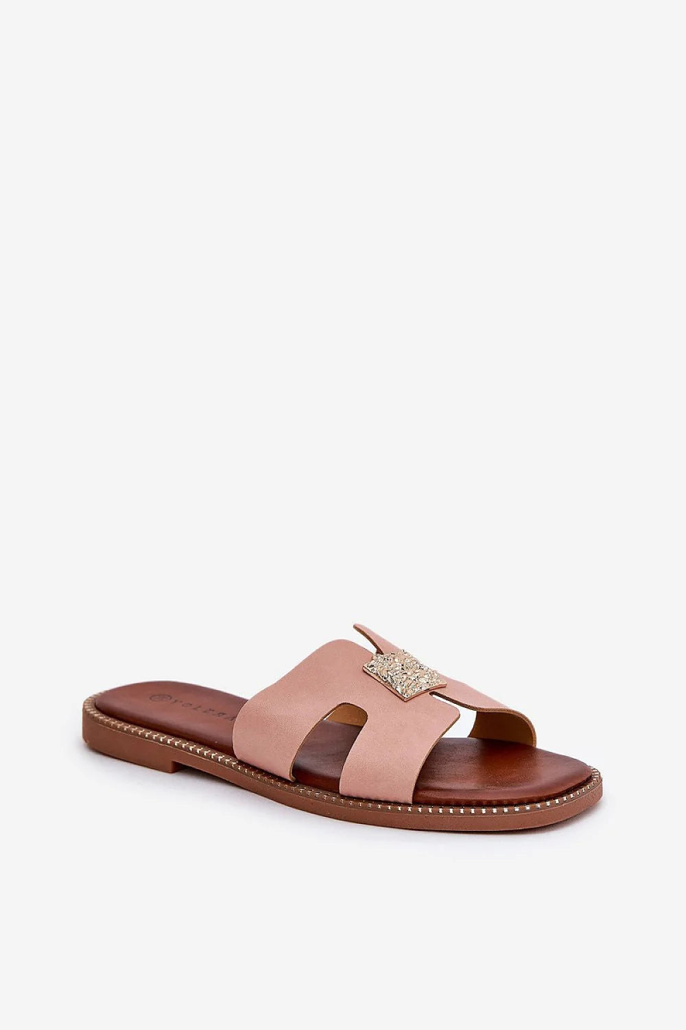 Sandales femmes design ouvert élégance confort cuir artificiel rose pâle doré brides croisées été décontracté