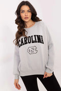 Sweatshirt femme Carolina NC logo large loose fit raglan manches longues tissu doux style casual