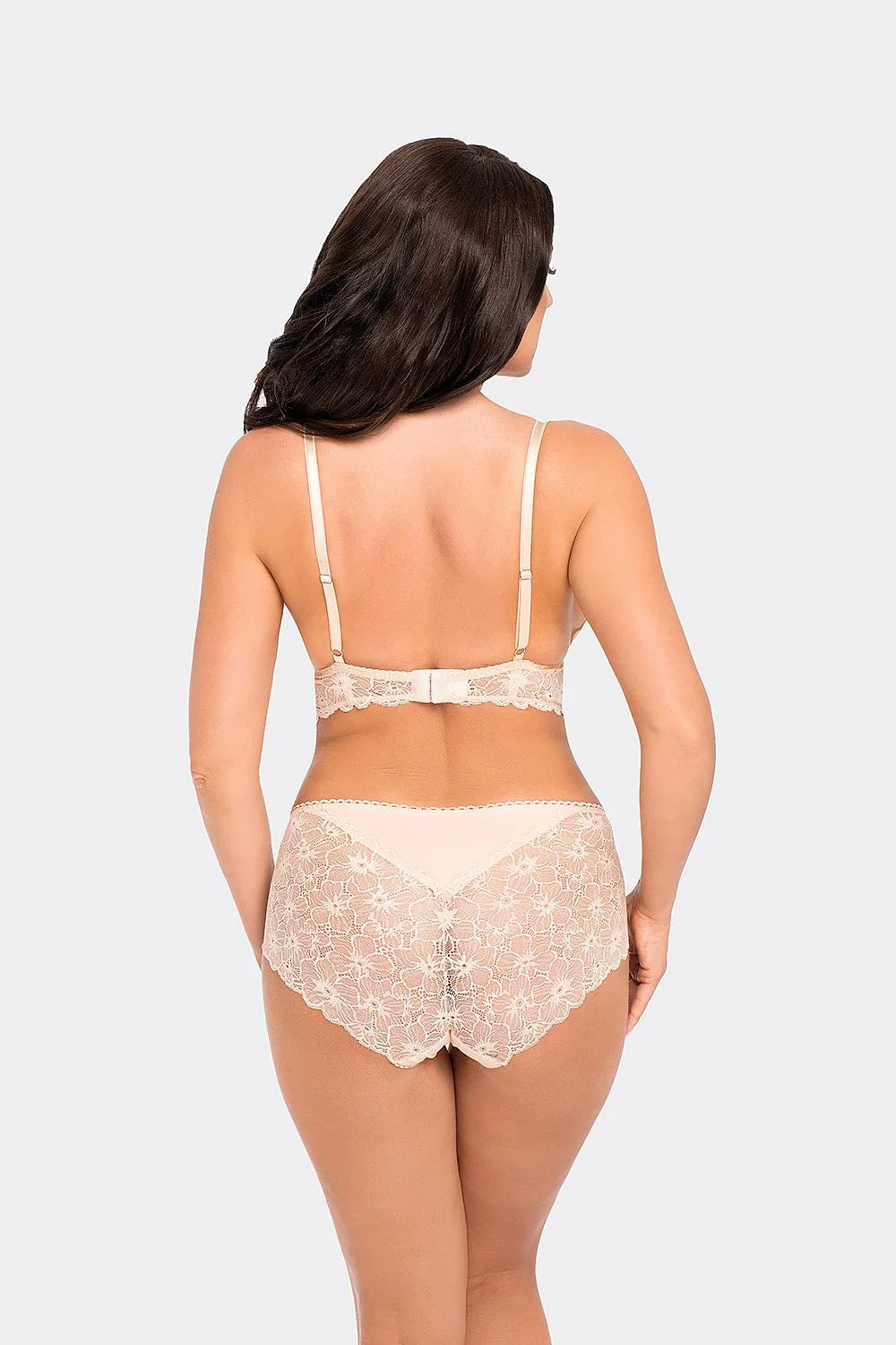 Culottes Babell BBL 190 Taille Haute Dentelle Coton Élasthanne Soutien-Gorge nude beige femme lingerie confort