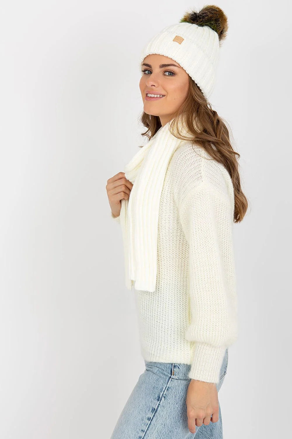 Ensemble Rue Paris hiver femme bonnet écharpe pull maille tricotée acrylique 100 % chaleur confort mode