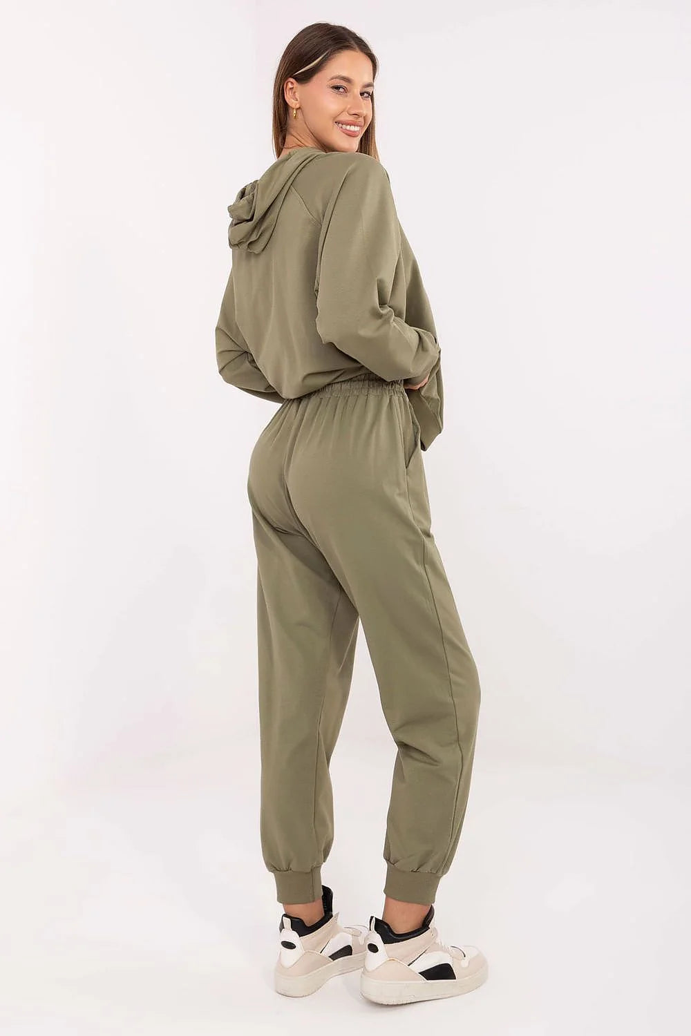 ensemble survêtement femme décontracté quotidien coton élasthanne douceur confort liberté mouvement sweat capuche ajustable broderie zircons pantalon taille haute
