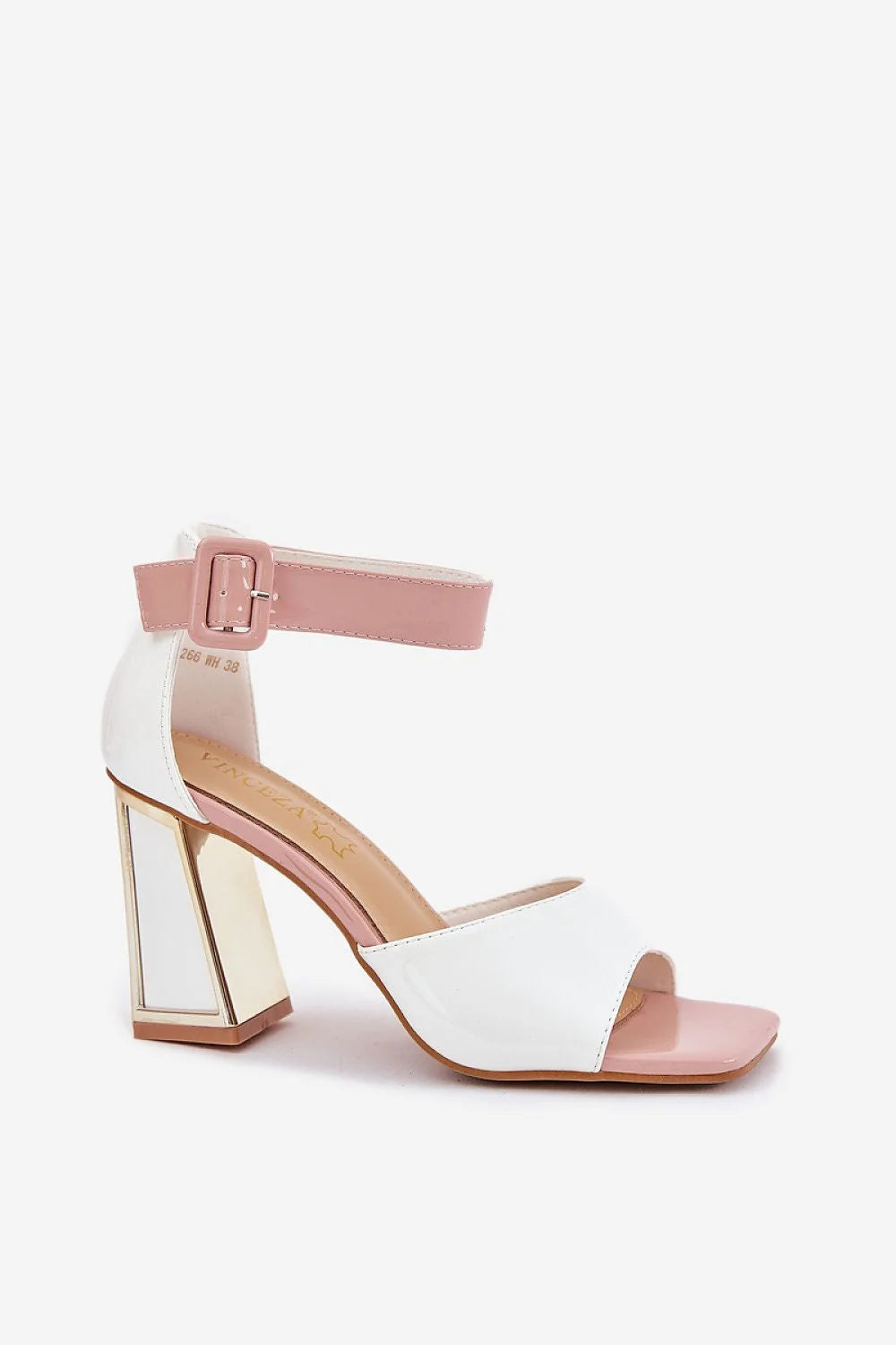 Sandales à talons bloc Vinceza cuir artificiel rose pâle doré occasion spéciale soirée cérémonie femmes élégance confort ajustable