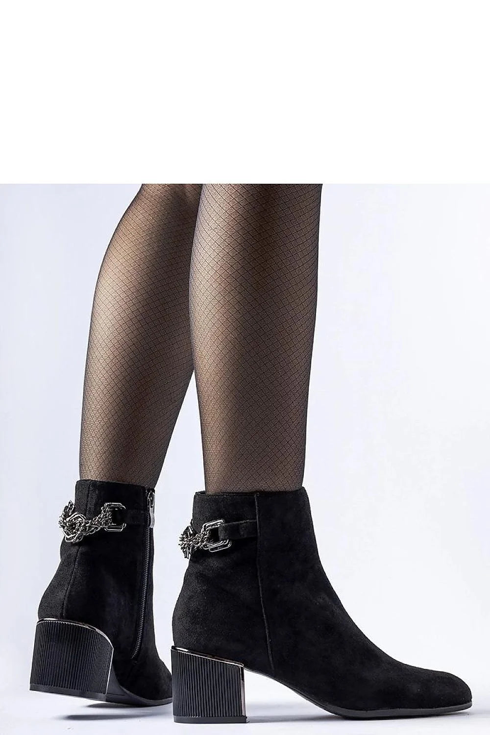 Bottes à talons métalliques femmes mode élégance suédine noir confort design moderne talon épais rectangle zip latéral