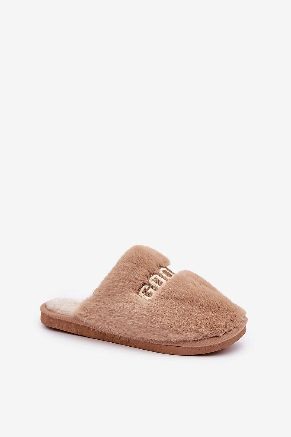 Pantoufles Step in style pour femme en fourrure douce, design moderne, confort intérieur, style tendance, couleur beige, tailles 36-41