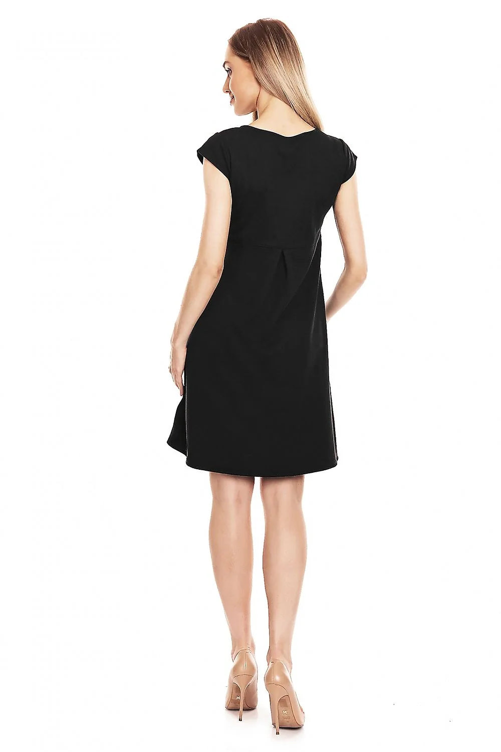 Robe de grossesse Pee Ka Boo élégante ample bas évasé nœud décoratif poches coulissantes polyester viscose noire polyvalente future maman