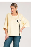 Chemisier Figl Femme Style Moderne Élégant Manches larges en revers Coton Élasthanne Polyester Floral Décontracté Occasions quotidiennes et semi-formelles