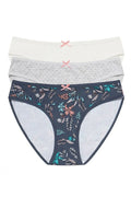 ensemble culottes femme coton élasthanne bikini taille mi haute blanc gris pois marine floral nœuds roses confortables douceur respirabilité durables
