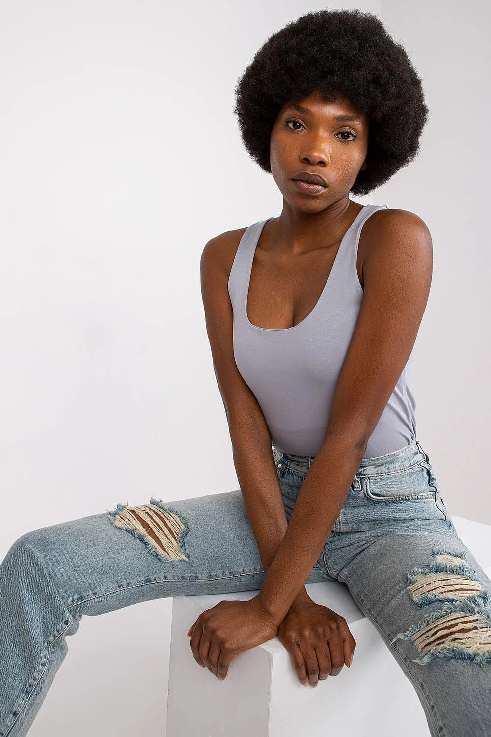 Débardeur femme été 2023 en coton 90% élasthanne 10% sans bretelles ajusté coupe simple confort respirant