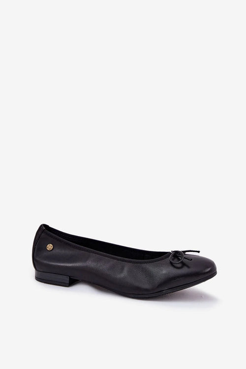 Ballerines élégantes pour femmes en cuir naturel, talon plat, bout rond, style classique, confort tout le jour, occasion décontractée ou élégante