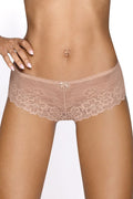 Shorty dentelle floral nude femme taille basse élasthanne polyamide satin nœud occasion spéciale lingerie féminine