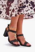 Sandales à talons block dorées pour femmes, design élégant, cuir artificiel, occasion spéciale, été, confort