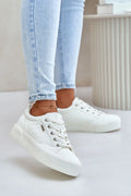 Baskets Step in style cuir synthétique blanc design moderne semelle plateforme confortable femmes style casual-chic