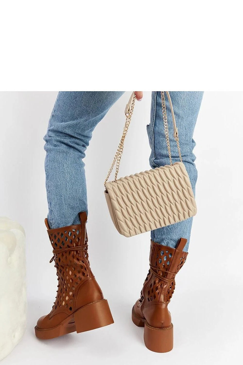Bottes combat mode Solea bronze bottines ajustables talon moyen femme cuir imitation hiver automne