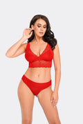 Ensemble de lingerie Babell rouge vif dentelle tulle soyeux féminin occasion spéciale confort quotidien