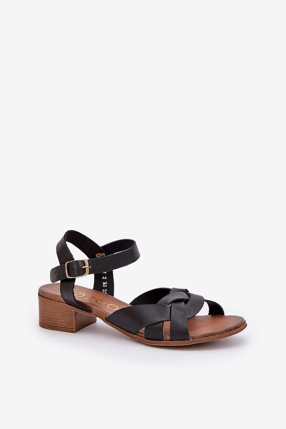 Sandales à talons Step in style cuir naturel talon bloc bas lanières tressées confortable élégance mode femmes été 2023
