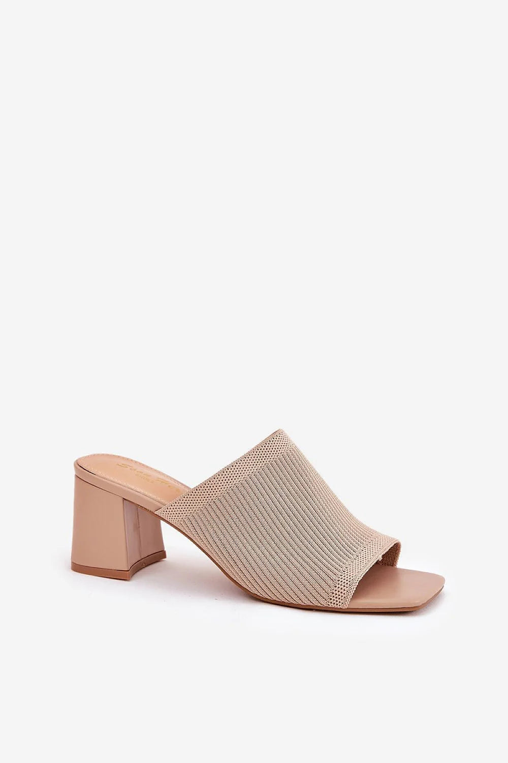 mules femme tissu tricoté côtelée empeignelarge talonmoyen bloc sandales ouvertes boutcarré semelle cuirsynthétique confort maintien facileenfilage estivales chic