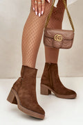 Bottes à talons Step in style femelles design classique style élégant cuir éco doublure chaleur fermeture éclair confortable