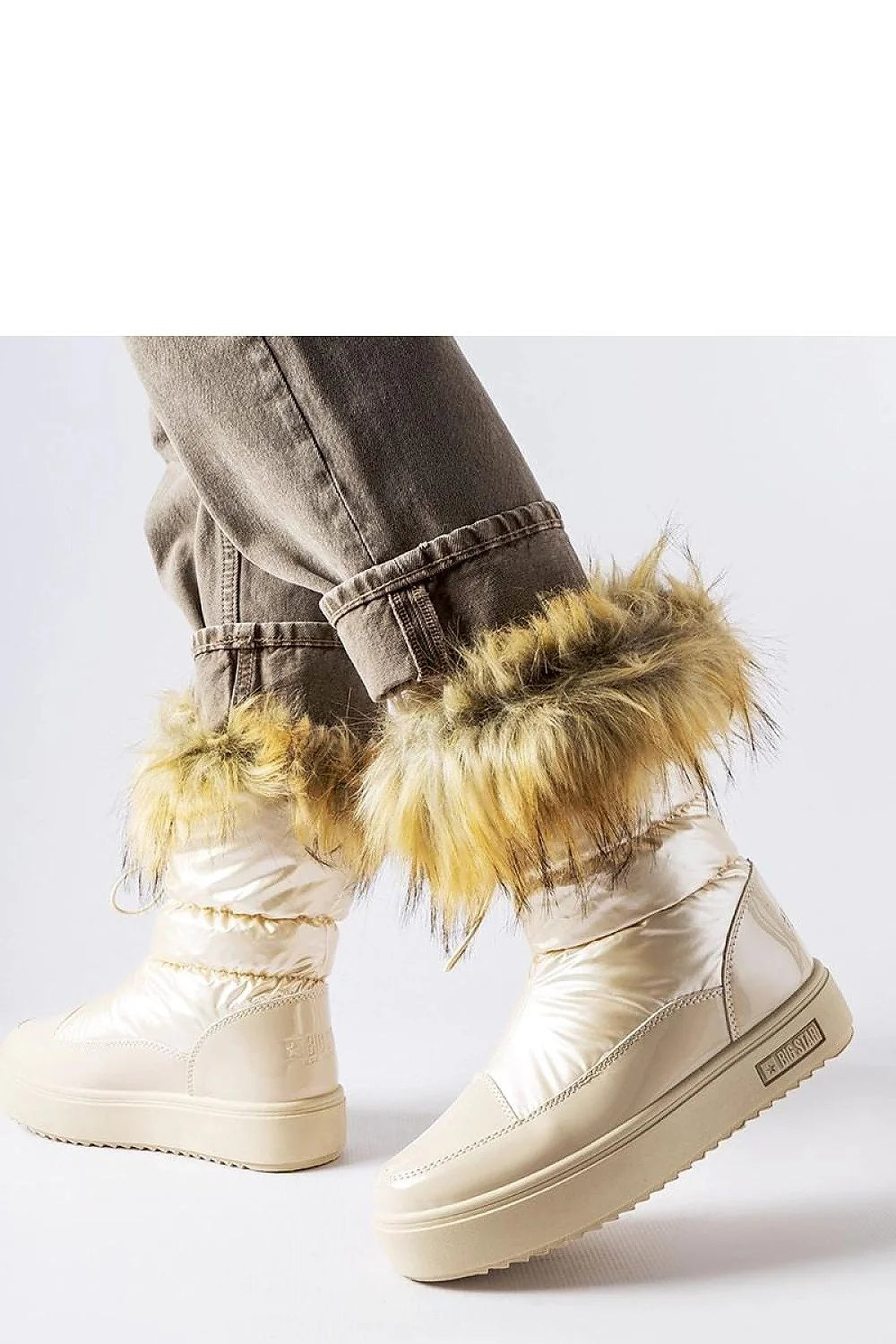 Bottes de neige Solea pour femmes style moderne fausse fourrure beige clair isolation thermique hiver activités outdoor