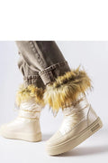 Bottes de neige Solea pour femmes style moderne fausse fourrure beige clair isolation thermique hiver activités outdoor