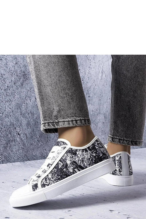 baskets femmes sneakers marbrées noir blanc urbain casual basses toile plateforme semelle caoutchouc embout rond renforcé lacets coton confort maintien