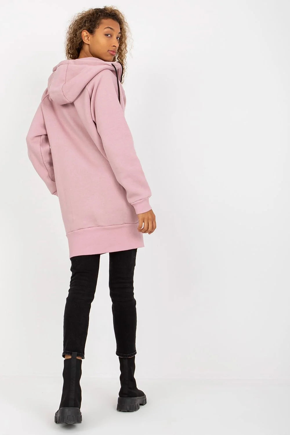 Sweatshirt femme Rue Paris longue manches longues capuche fermeture éclair beige sable coton élasthanne polyester veste Casual Moderne
