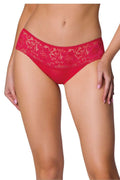culotte féminine élégante dentelle florale rouge microfibre échancrée taille mihaute hipster stretch maintien discret sanscoutures soyeuse