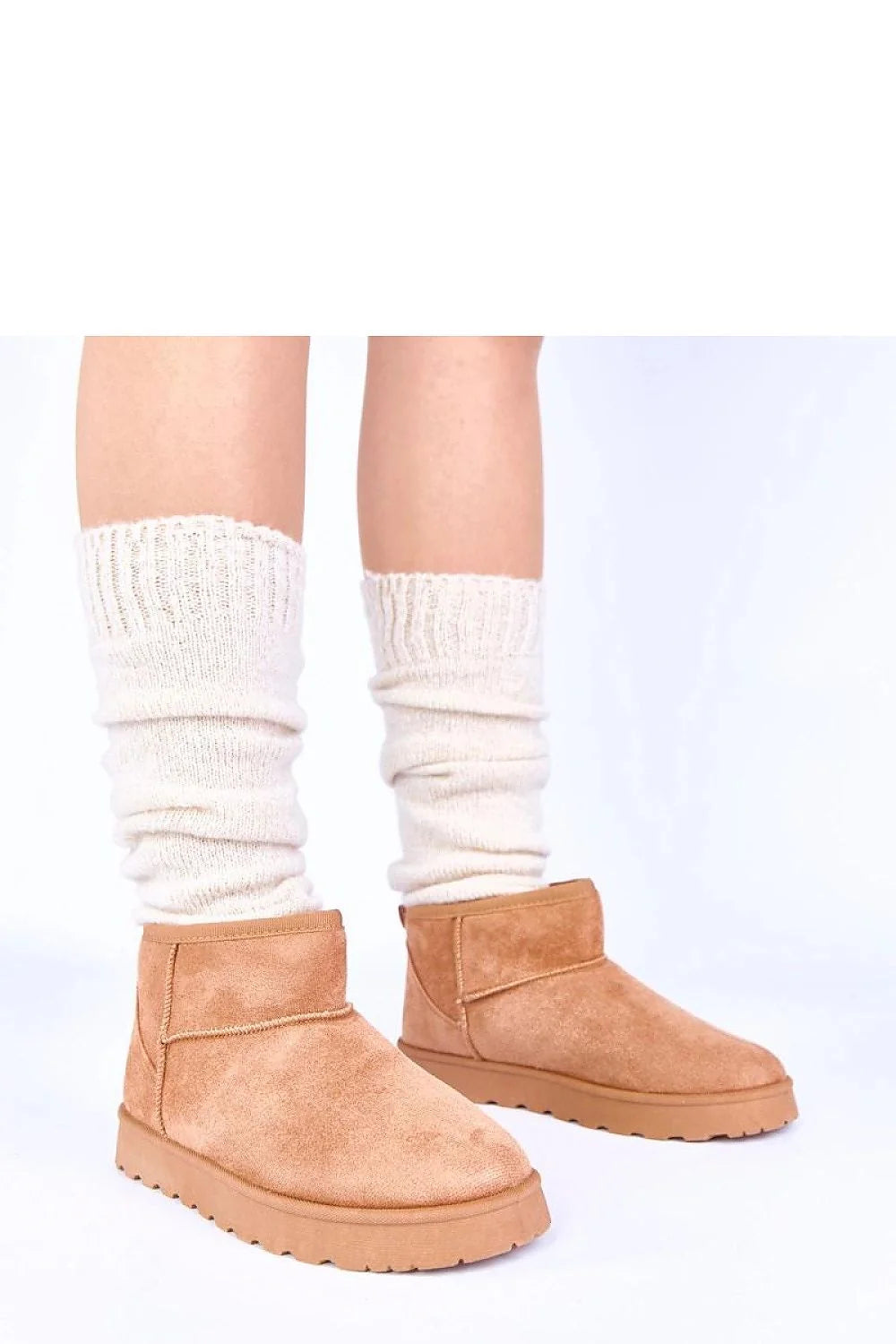 bottes neige brunes fourrure doublées Roelle Gemre femme suédine cheville bout rond semelle plateforme crantée caoutchouc isolation thermique