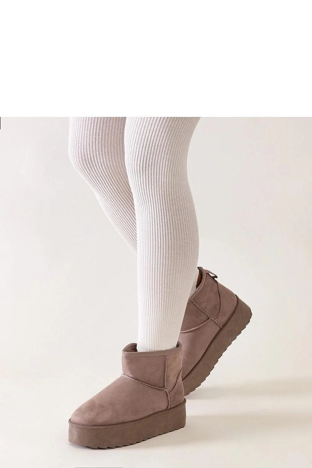 Bottines neige femmes style moderne taupe cuir synthétique basse semelle épaisse automne hiver tendance confortable