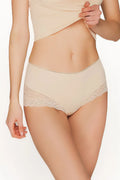 Culottes Babell pour femmes élégance et confort en dentelle floral coton 92% élasthanne 8% taille haute beige nude