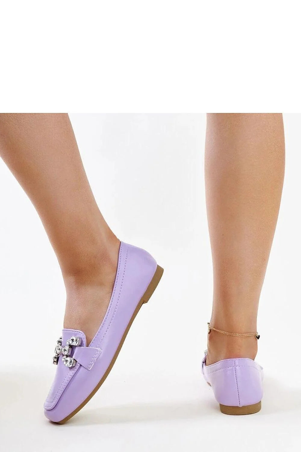 Mocassins pour femmes élégants design moderne violet lavande bout carré semelle plate confortable occasion spéciale