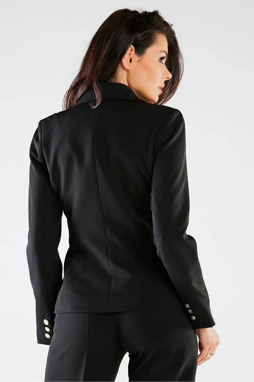 Blazer femme awama style croisé double boutonnage doré beige pâle coupe ajustée pantalon droit élégant formel